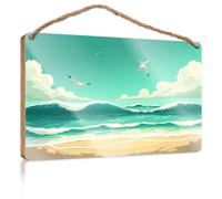 Funny Office Signs Seagulls Flying Over Crashing Ocean Waves Backyard Decor Funny Home Sign(23X35CM)