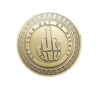 Funny Official Asshole Commemorative Coin - Vintage Iron Coin with Raised Middle Finger Sack Design, Sarcastic Humor Collectible for Display, Certified by Council of Zero Fks**