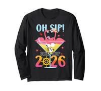 Funny Oh Sip! It’s A Girls Trip Flamingo Lovers Travelers Long Sleeve T-Shirt