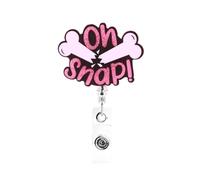 Funny Oh Snap Broken Bone Badge Reel Retractable Id Holder for Bone Doctor Orthopedic Nurse Physical Therapist Gift Fun Medical Badge Holder Id Reel Gifts for Fracture Nurse Team Accessories