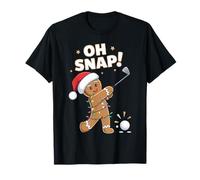 Funny Oh Snap Gingerbread Golf Christmas Holiday Art T-Shirt