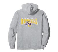 Funny Ok But First Netball Quote Pullover Hoodie, Adult Unisex, Heather Grey, Large