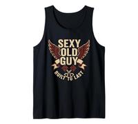 Funny Old Biker Sexy Old Guy 65th Birthday Aging Biker Tank Top