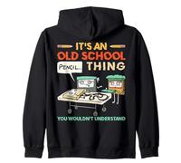 Funny Old Man Its An Old School Thing Cassette Pencil Meme Zip Hoodie