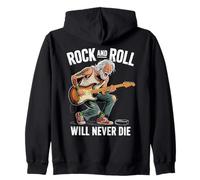 Funny Old Rocker Rock Music Guitarist Plays Guitar Dad Zip Hoodie