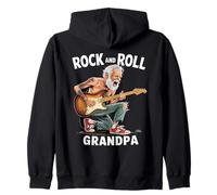 Funny Old Rocker Rock Music Guitarist Plays Guitar Dad Zip Hoodie