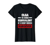 Funny Olga Saying Human Hangover Olga Name Value Graphic T-Shirt, Women, Black, S