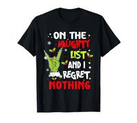 Funny On The List Of Naughty And I Regret Nothing Christmas T-Shirt