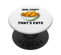 Funny One Chip That's Cute Snack Lover Humor PopSockets Adhesive PopGrip