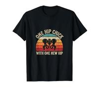 Funny One Hip Chick with One New Hip Replacement Value Graphic T-Shirt, Men, Black, M