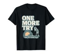 Funny One More Try Me 50 Tries Ago Retro Block Design T-Shirt