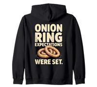Funny Onion Ring Expectations Were Set Pun Zip Hoodie