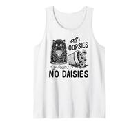 Funny Oops Cat Knocks Over Plant Shirt No Daisies Sarcastic Tank Top
