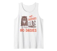 Funny Oops Cat Knocks Over Plant Shirt No Daisies Sarcastic Tank Top