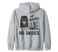 Funny Oops Cat Knocks Over Plant Shirt No Daisies Sarcastic Zip Hoodie