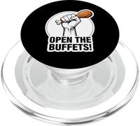 Funny Open The Buffets Cruise Ship Raised Fist Food Lover PopSockets PopGrip for MagSafe