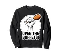 Funny Open The Buffets Cruise Ship Raised Fist Food Lover Sweatshirt