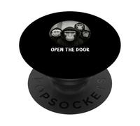 funny open the door monkey PopSockets Adhesive PopGrip