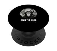 funny open the door monkey PopSockets Adhesive PopGrip