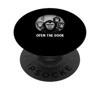 funny open the door monkey PopSockets Adhesive PopGrip