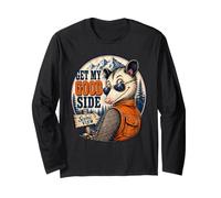 Funny Opossum Get My Good Side Scenic View Retro Sunglasses Long Sleeve T-Shirt