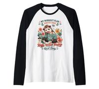 Funny Opossum Mom Caffeine Chaos Workout Survival Plan Raglan Baseball Tee