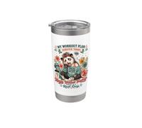Funny Opossum Mom Caffeine Chaos Workout Survival Plan Stainless Steel Insulated Tumbler