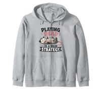 Funny Opossum Playing Dead Is a Valid Strategy Zip Hoodie