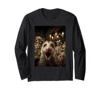 Funny Opossum Selfie Creepy Dolls Spooky Halloween Animal Long Sleeve T-Shirt