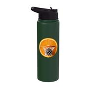 Funny Orange Basketball Hoop and Grape Swish Stainless Steel Insulated Water Bottle