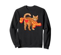Funny Orange Cat Butt Heart Valentine’s Day I Love You Sweatshirt