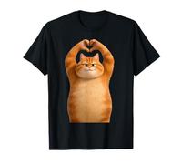Funny Orange Cat Heart Paws Hands Sign Valentines Day 2025 T-Shirt