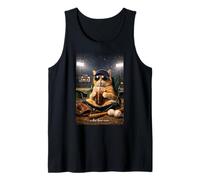 Funny Orange Cat Iced Coffee I Live Here Now Baseball Mom Tank Top