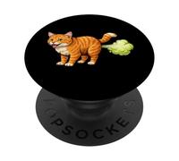 Funny Orange Cat Kitten Farting PopSockets Adhesive PopGrip