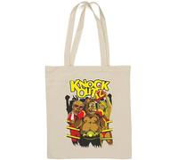 Funny Orangutan Knock Out Boxing Graphic Natural Cotton Tote Bag White