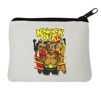Funny Orangutan Knock Out Boxing Graphic Neoprene Coin Purse Pouch 12x9cm White