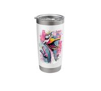 Funny Ostrich Face Graffiti Pop Character Graphic Bird Wide Stainless Steel Insulated Tumbler