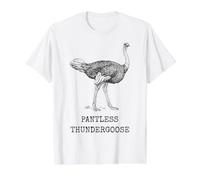 Funny Ostrich Pantless Thundergoose Animal Name Stupid Joke Value Graphic T-Shirt, Men, White, M