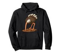 Funny Ostrich With Head In The Ground Wildlife Art Pullover Hoodie
