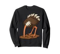 Funny Ostrich With Head In The Ground Wildlife Art Sweatshirt