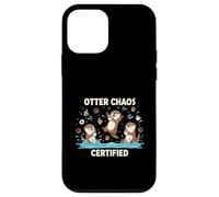 Funny Otter Coffee Chaos Certified Animal Lover Design Case for iPhone 12 mini
