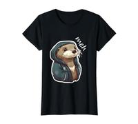 Funny Otter Meh Mood Cool Sunglasses Animal Humor Art Value Graphic T-Shirt