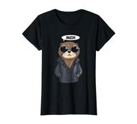 Funny Otter Meh Mood Cool Sunglasses Animal Humor Art Value Graphic T-Shirt