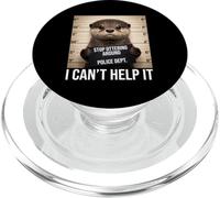Funny Otter Mugshot Stop Ottering Around I Cant Help It PopSockets PopGrip for MagSafe