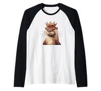 Funny Otter Showing Off His Regal Side Outfit Raglan Baseball Tee