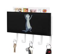 Funny Otter Yoga Key Holder Wall Mounted Key Rack Organizer with 5 Hooks