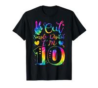 Funny Out Single Digits I'm 10th Birthday Tie dye Girls Bday T-Shirt