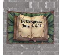 Funny Outdoor Decor Declaration of Independence: July 4, 1776 Tapestry Dorm Wall Decorations Funny Outdoor Decor(100X150CM)