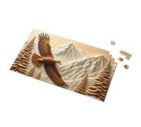 Funny Outdoor Decor Eagle Soaring Over Mountain Range Picture Puzzle Metal Home Sign Man Cave Sign Funny(500PCS)