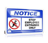 Funny Outdoor Decor Notice Stop Employee Entrance Only Tin Sign Pool Zone Tin Sign Bar Wall Decor(20X30CM)
